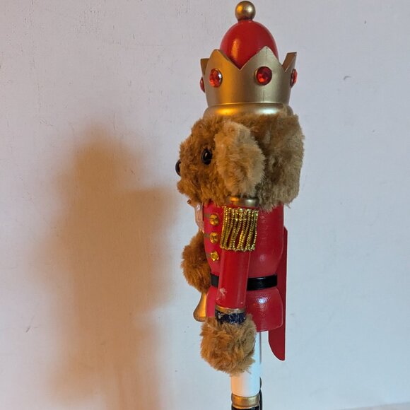 NWT 10" Teddy Bear Soldier Nutcracker Christmas Holiday Decor Michael's Ashland - Picture 3 of 12